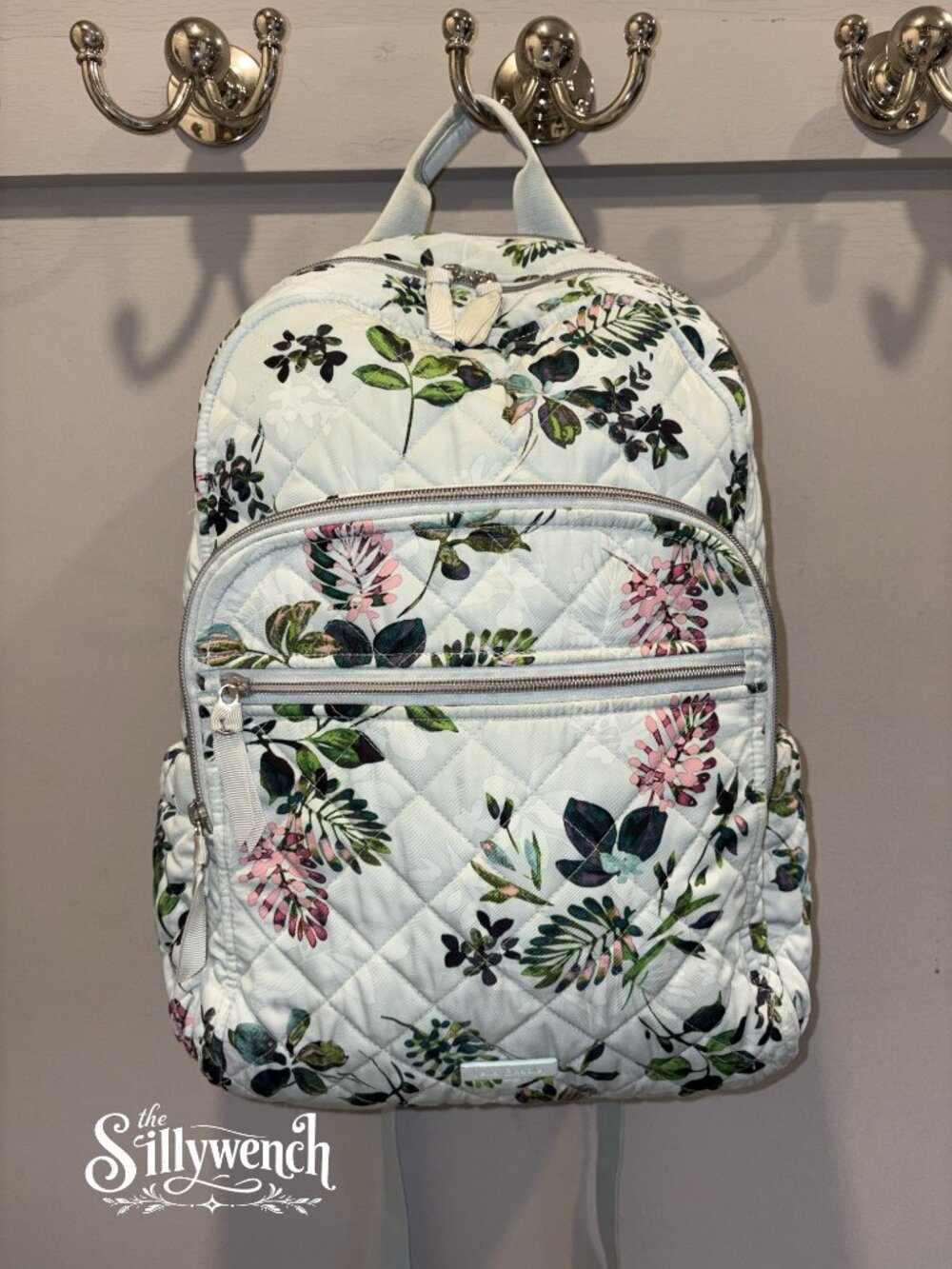 Vera Bradley Seawater Blooms Campus Backpack in Performance Twill